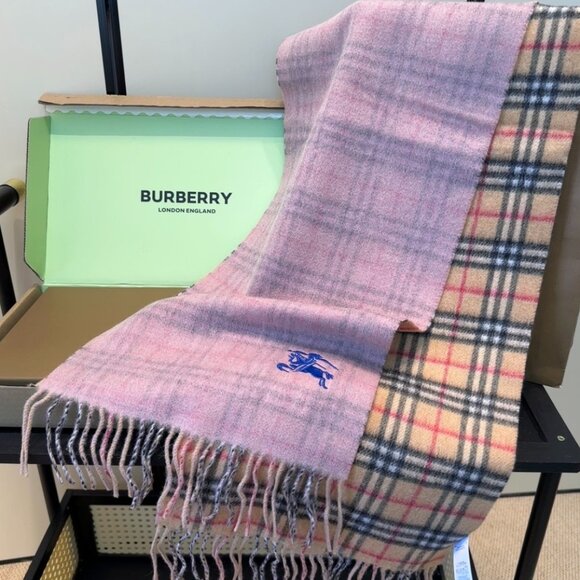 Pink & Beige Plaid  Check Scarf Size 30*180cm - Picture 1 of 4